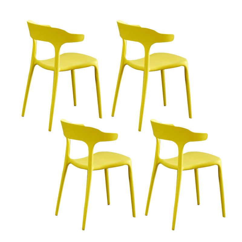 Open Back Dining Side Chair Contemporary Plastic Dining Armless Chair