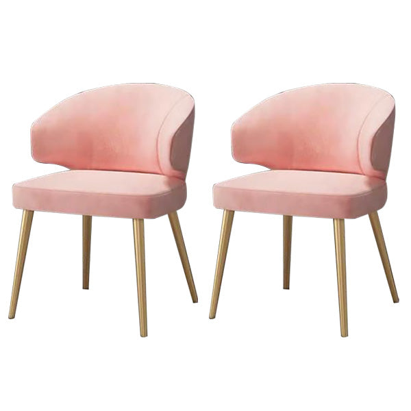 Fabric Glam Style Side Chair Wingback Arm Chair with Gold Legs