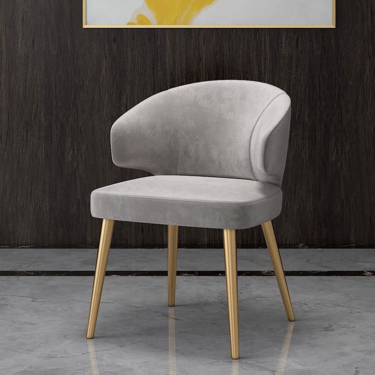 Fabric Glam Style Side Chair Wingback Arm Chair with Gold Legs