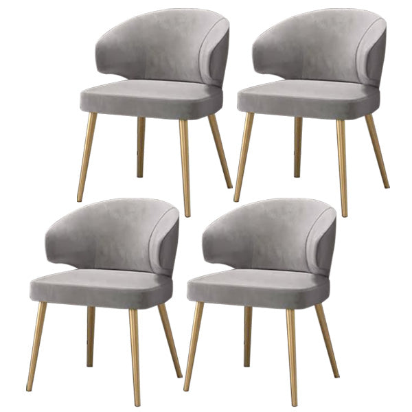 Fabric Glam Style Side Chair Wingback Arm Chair with Gold Legs