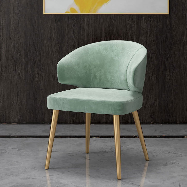 Fabric Glam Style Side Chair Wingback Arm Chair with Gold Legs