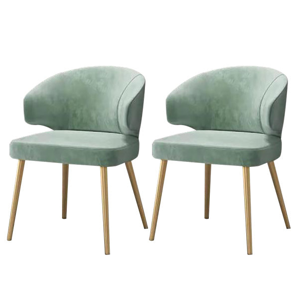 Fabric Glam Style Side Chair Wingback Arm Chair with Gold Legs