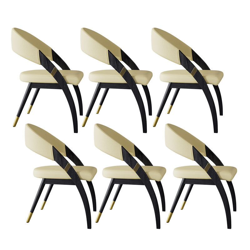 Open Back Contemporary Arm Chair Home Solid Wood Dining Chair