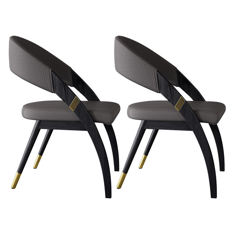 Open Back Contemporary Arm Chair Home Solid Wood Dining Chair