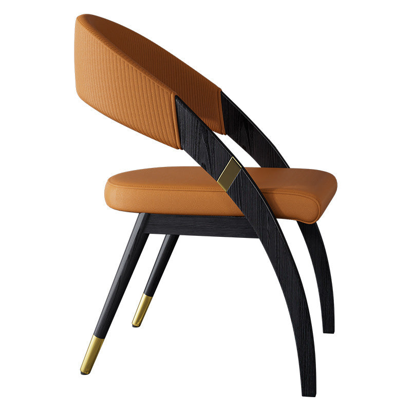 Open Back Contemporary Arm Chair Home Solid Wood Dining Chair
