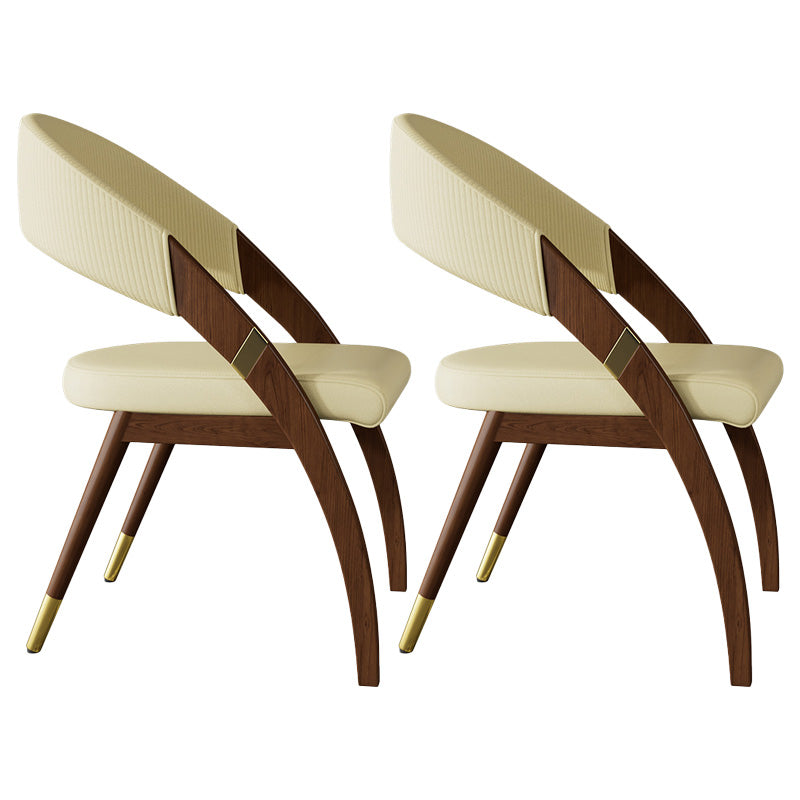 Open Back Contemporary Arm Chair Home Solid Wood Dining Chair