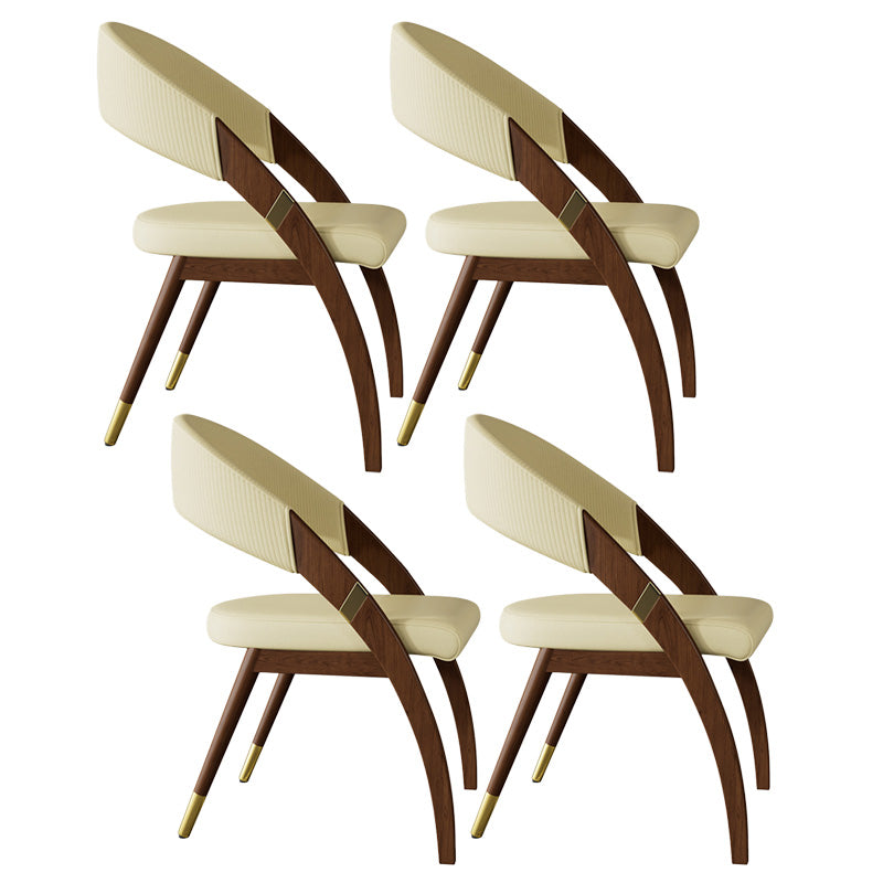 Open Back Contemporary Arm Chair Home Solid Wood Dining Chair