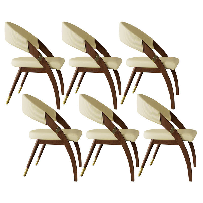 Open Back Contemporary Arm Chair Home Solid Wood Dining Chair