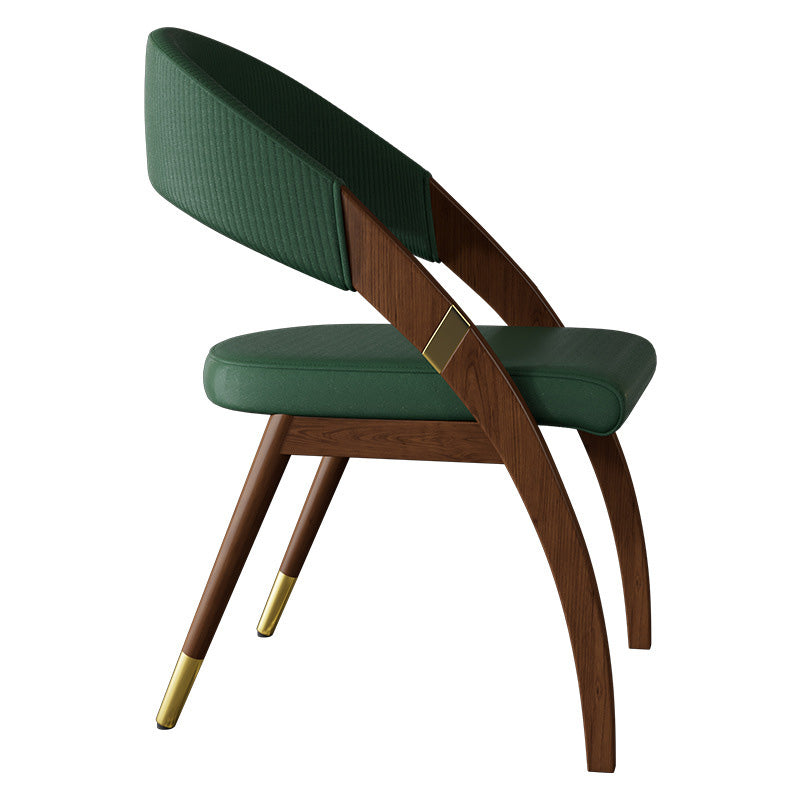 Open Back Contemporary Arm Chair Home Solid Wood Dining Chair