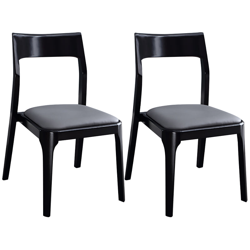 Modern Upholstered Armless Chair Home Solid Wood Dining Chair