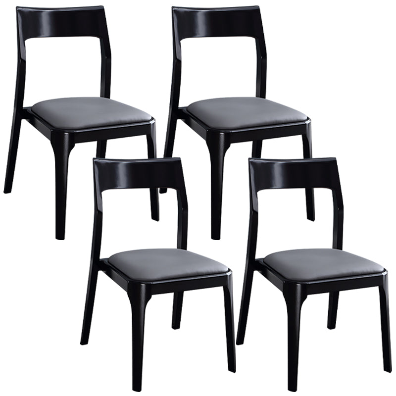 Modern Upholstered Armless Chair Home Solid Wood Dining Chair