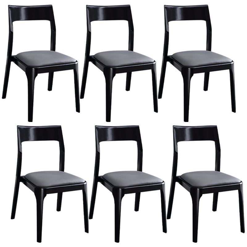 Modern Upholstered Armless Chair Home Solid Wood Dining Chair