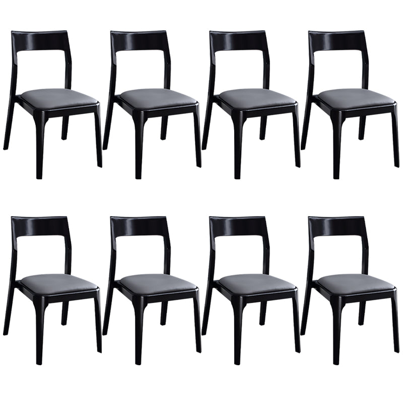Modern Upholstered Armless Chair Home Solid Wood Dining Chair
