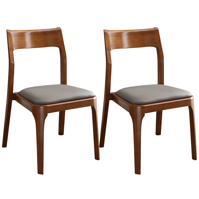 Modern Upholstered Armless Chair Home Solid Wood Dining Chair