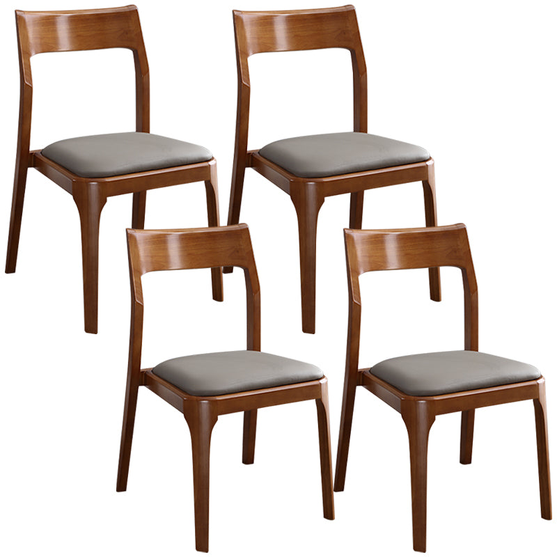Modern Upholstered Armless Chair Home Solid Wood Dining Chair