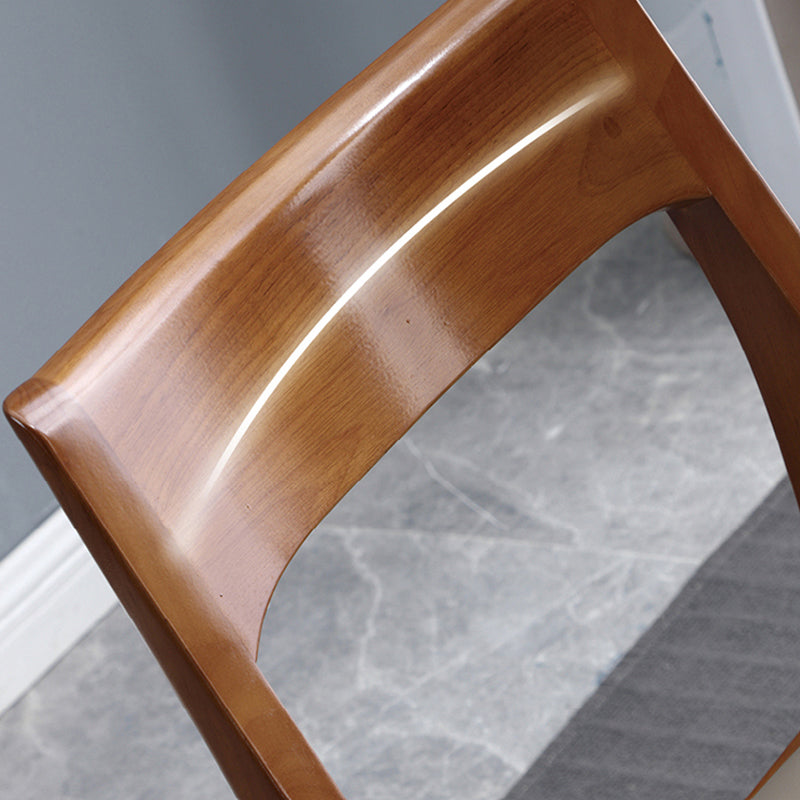 Modern Upholstered Armless Chair Home Solid Wood Dining Chair