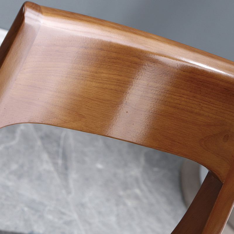 Modern Upholstered Armless Chair Home Solid Wood Dining Chair