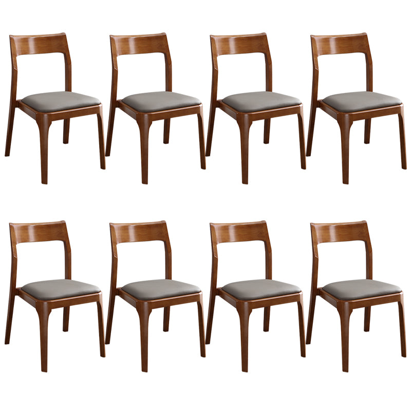 Modern Upholstered Armless Chair Home Solid Wood Dining Chair