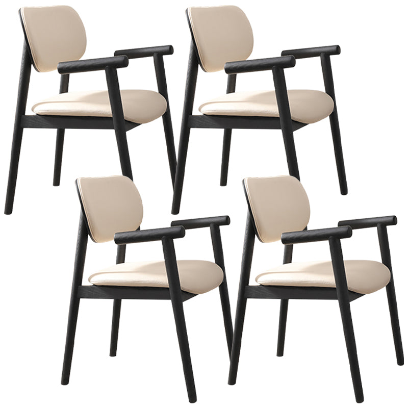 Modern Indoor Upholstered Arm Chair Home Solid Wood Dining Chair