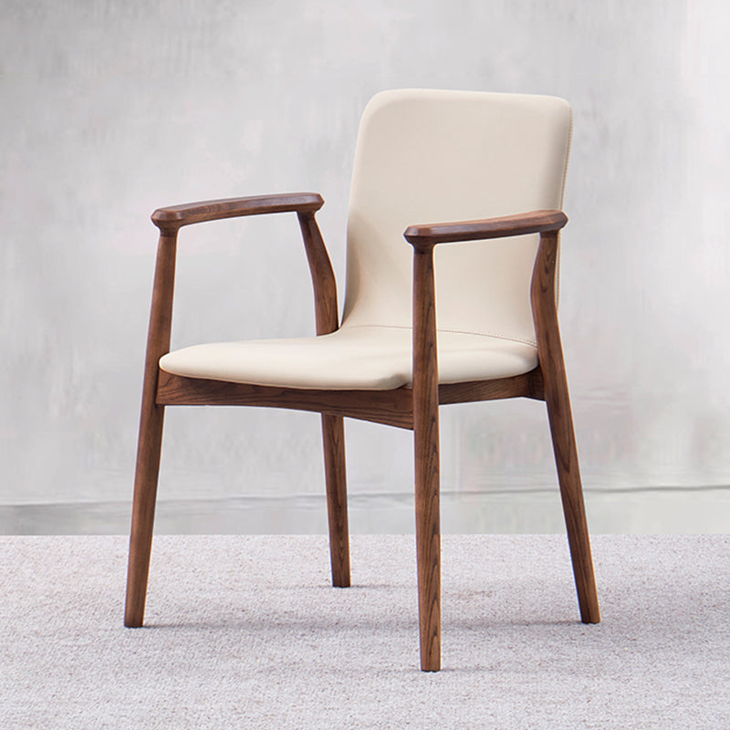 Contemporary Solid Wood Dining Chair Upholstered Arm Chair Home
