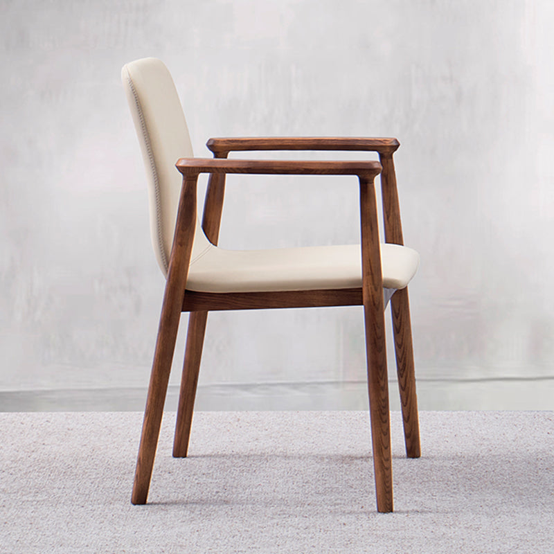 Contemporary Solid Wood Dining Chair Upholstered Arm Chair Home