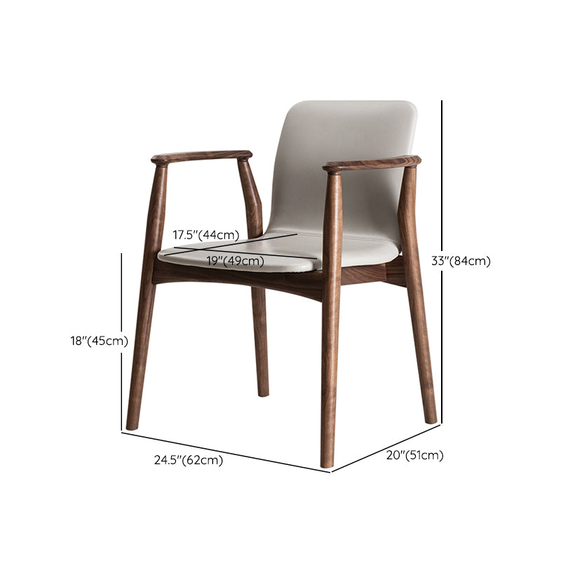 Contemporary Solid Wood Dining Chair Upholstered Arm Chair Home