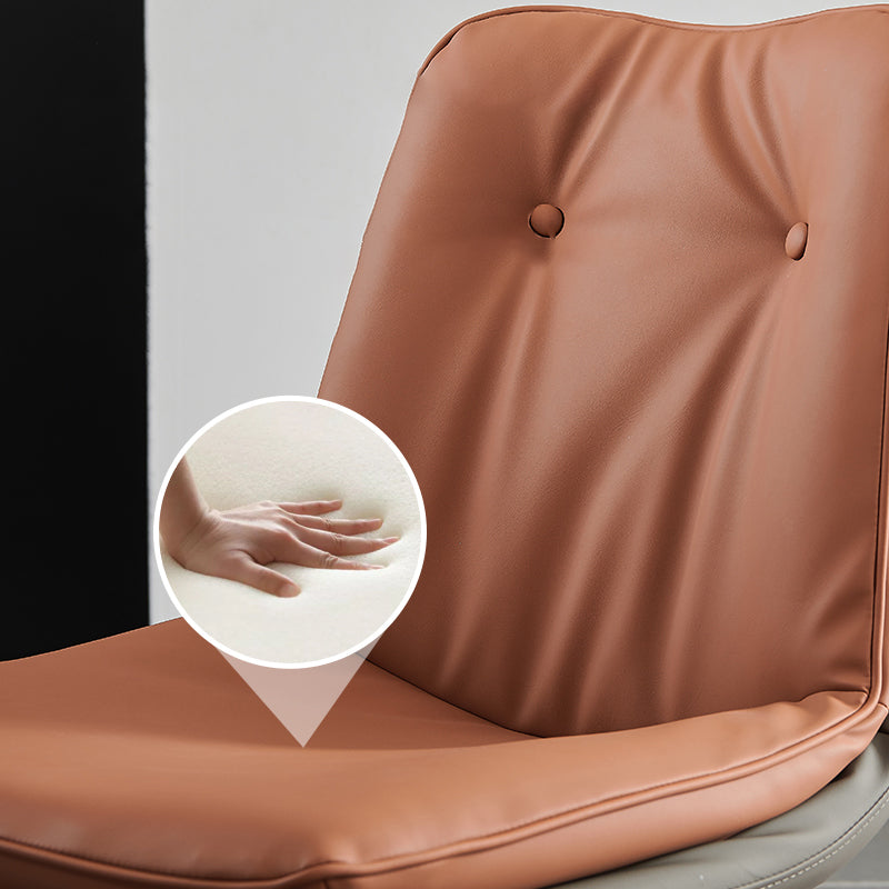 Home Faux Leather Side Chair Armless Dining Chairs in Black Legs