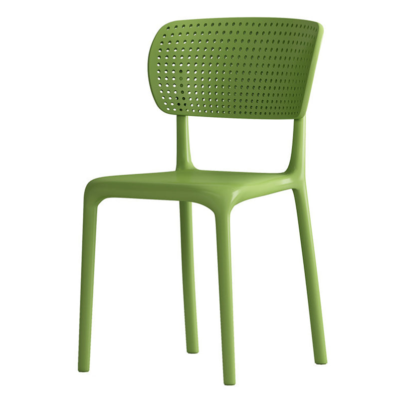 Modern Indoor-Outdoor Chair Plastic Open Back Dining Chair Set