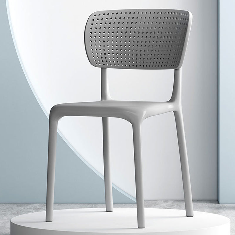 Modern Indoor-Outdoor Chair Plastic Open Back Dining Chair Set