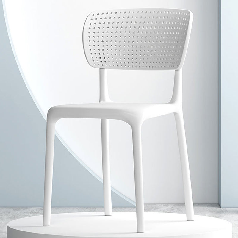 Modern Indoor-Outdoor Chair Plastic Open Back Dining Chair Set