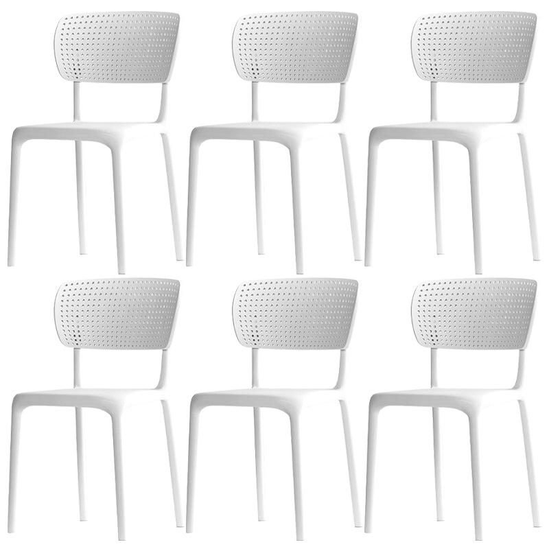 Modern Indoor-Outdoor Chair Plastic Open Back Dining Chair Set
