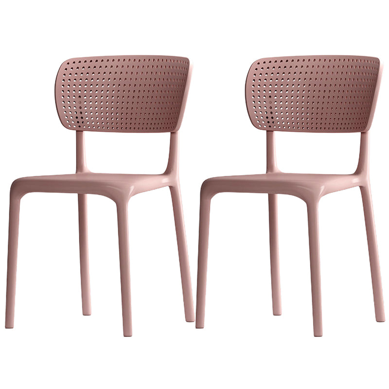 Modern Indoor-Outdoor Chair Plastic Open Back Dining Chair Set