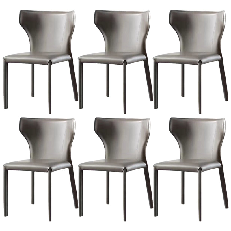 Faux Leather Dining Chair Modern Style Wingback Armless Chair