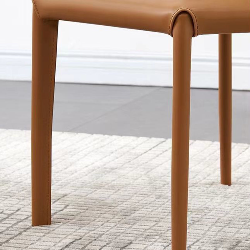 Faux Leather Dining Chair Modern Style Wingback Armless Chair