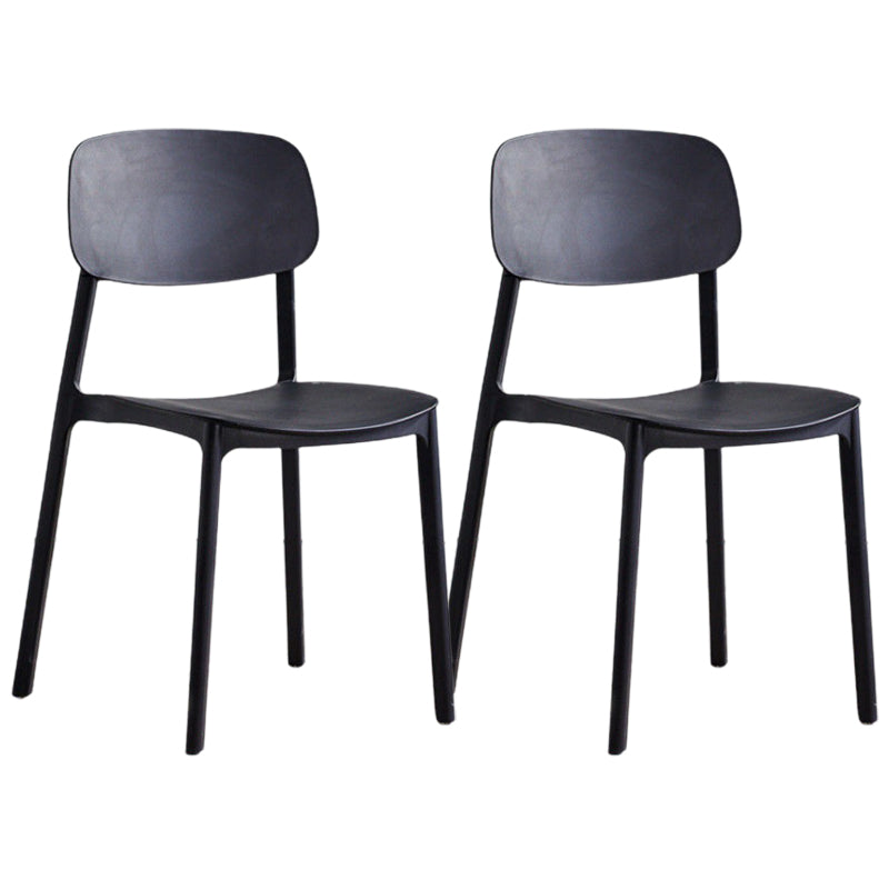 Plastic Dining Chair Modern Style Open Back Dining Armless Chair