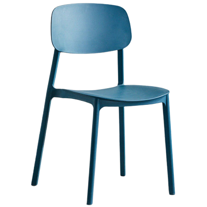 Plastic Dining Chair Modern Style Open Back Dining Armless Chair