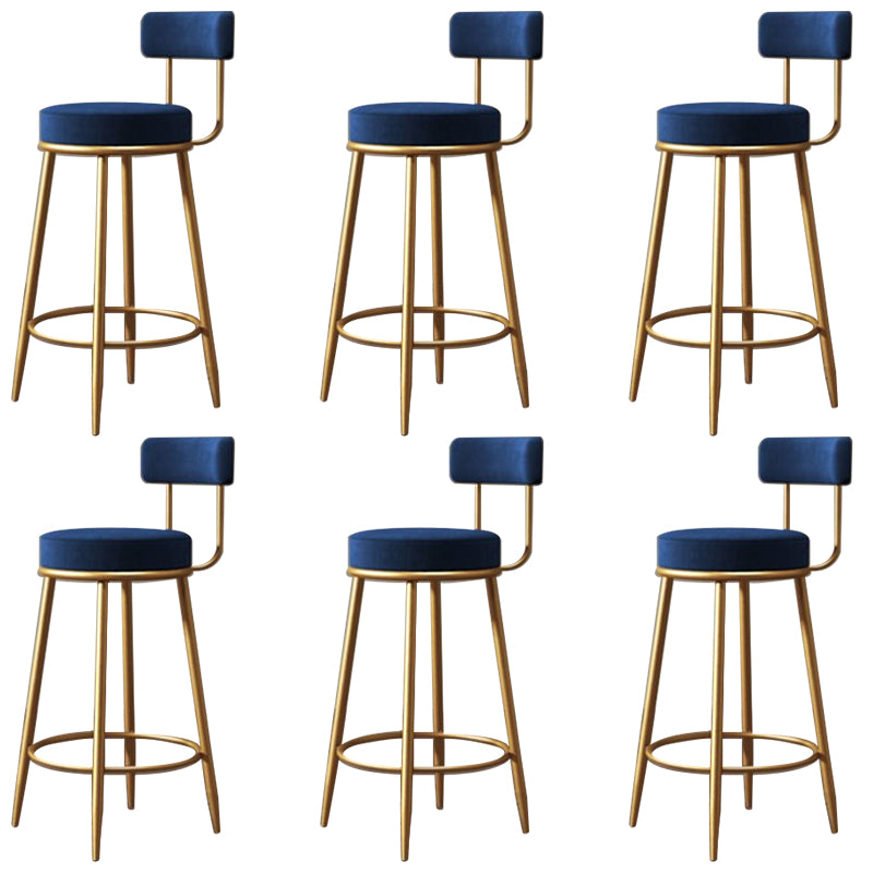 Glam Style Bar Stool Upholstered Bar Stools for Dining Room with Gold Frame