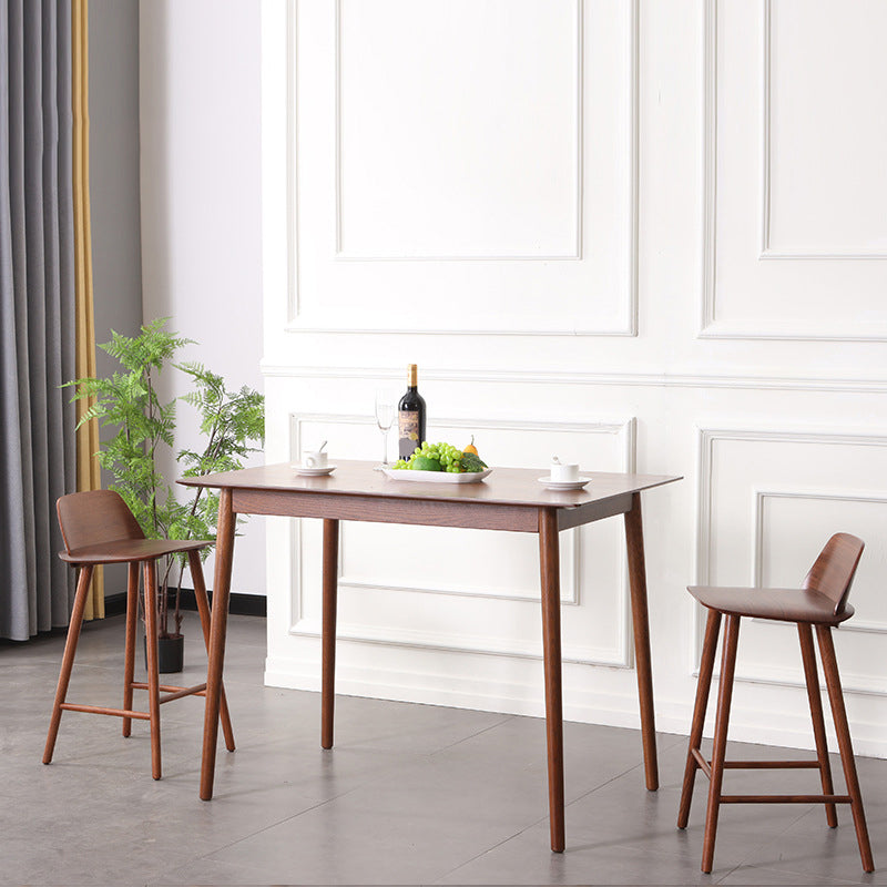 Modern Low Back Barstool Wooden Counter Bar Stool with Wood Legs