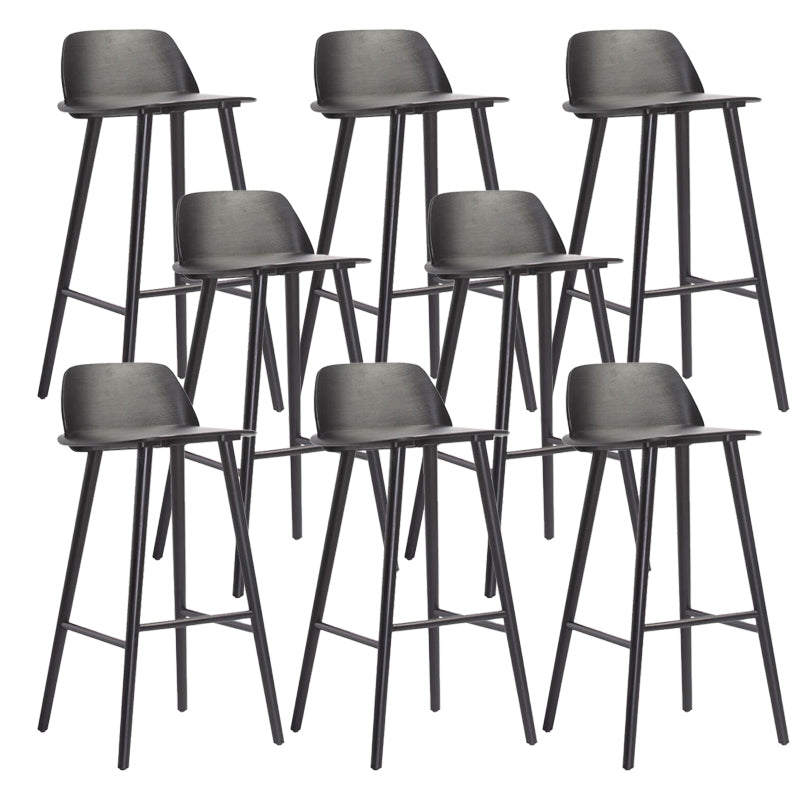 Modern Low Back Barstool Wooden Counter Bar Stool with Wood Legs