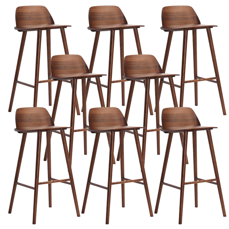 Modern Low Back Barstool Wooden Counter Bar Stool with Wood Legs