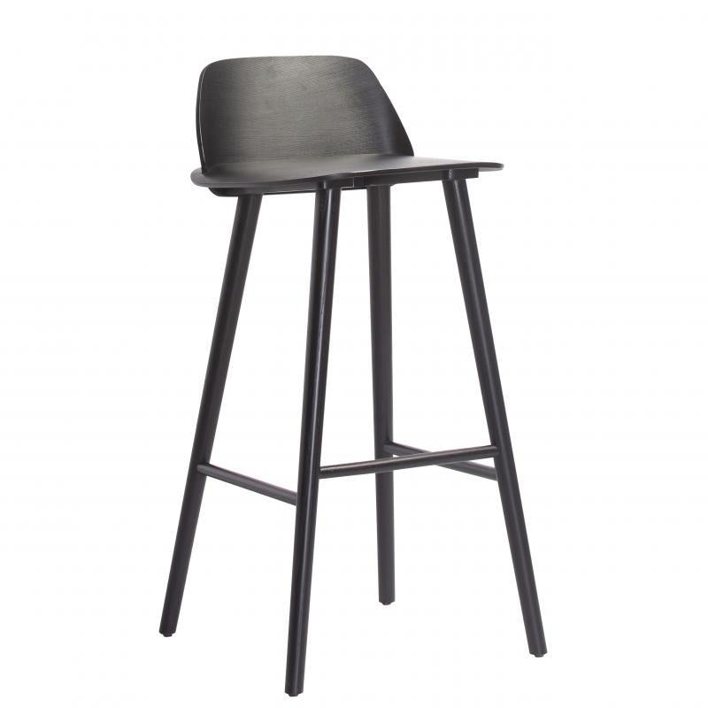 Modern Low Back Barstool Wooden Counter Bar Stool with Wood Legs