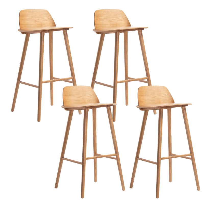Modern Low Back Barstool Wooden Counter Bar Stool with Wood Legs