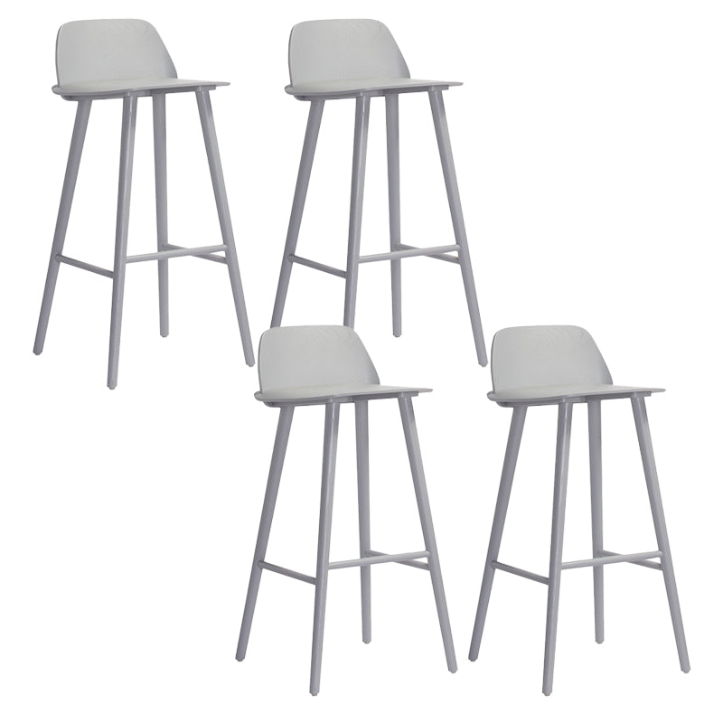 Modern Low Back Barstool Wooden Counter Bar Stool with Wood Legs