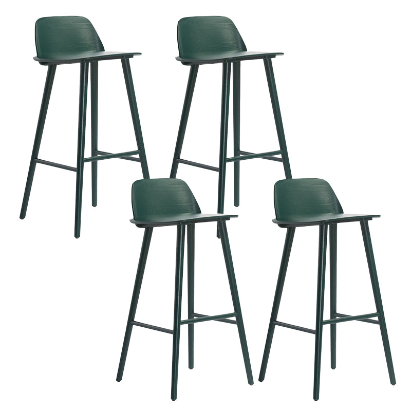 Modern Low Back Barstool Wooden Counter Bar Stool with Wood Legs