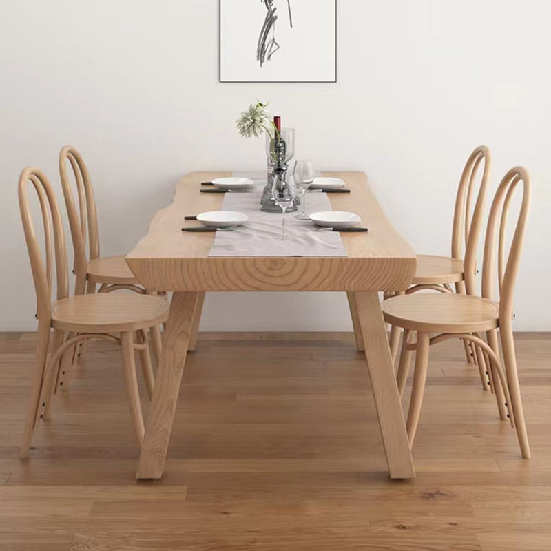 Modern 1/5/6 Pieces Dining Set Rectangle Pine Wood Dining Table for Kitchen