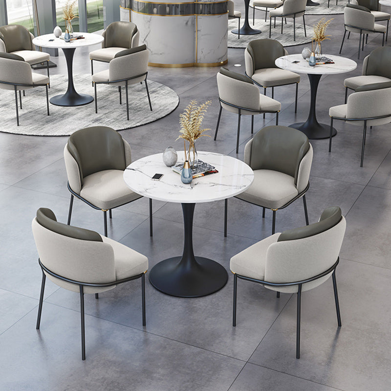 Modern 1/2/4/5 Pieces Dining Set Round Stone Dining Table for Kitchen