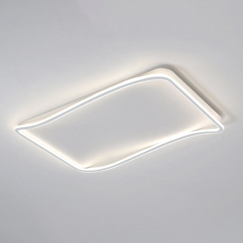 Contemporary Ceiling Light White LED Flush Mount Lighting for Home