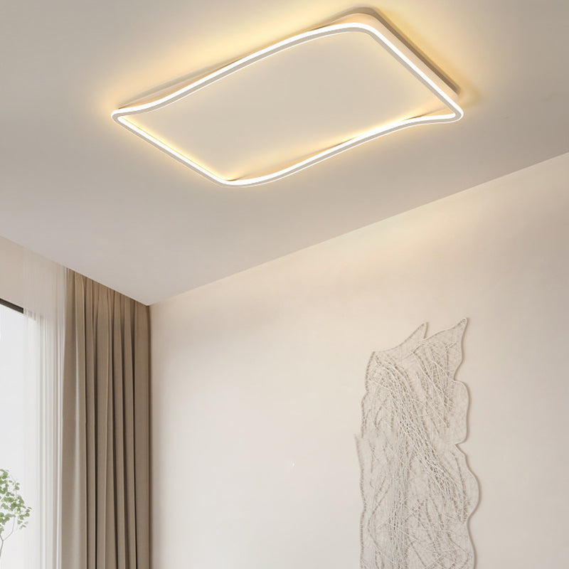 Contemporary Ceiling Light White LED Flush Mount Lighting for Home