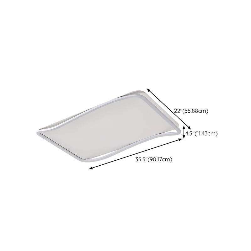 Contemporary Ceiling Light White LED Flush Mount Lighting for Home