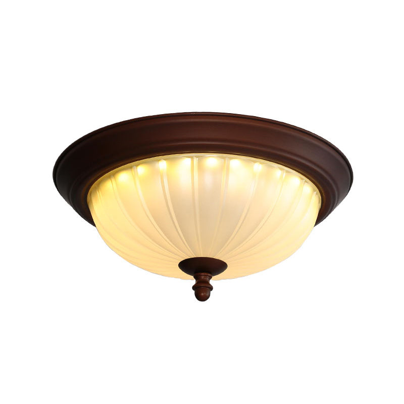 American Style Ceiling Light Dome Shape Ceiling Lamp with Glass Shade for Bedroom